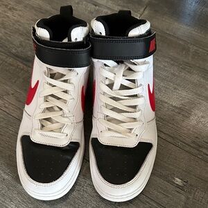 Nike Jordan White and Black High-Tops with Red Accents